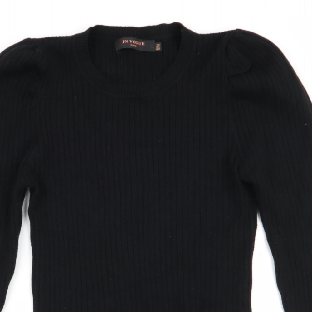 Womens UK Size S in vogue Black Basic T-Shirt