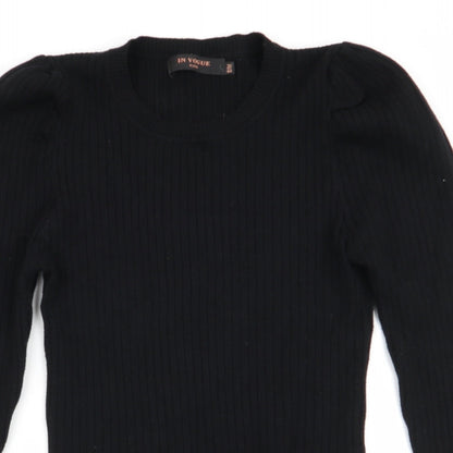 Womens UK Size S in vogue Black Basic T-Shirt