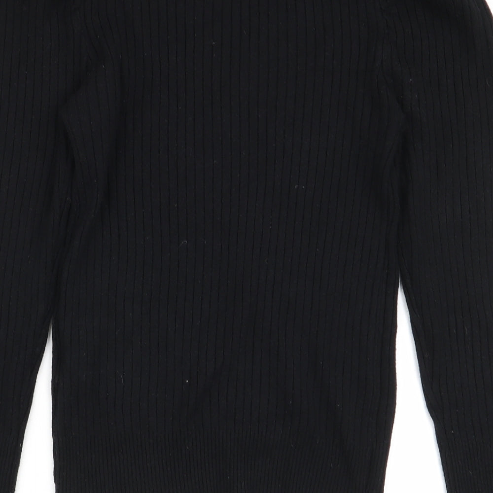 Womens UK Size S in vogue Black Basic T-Shirt