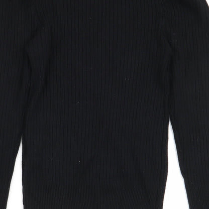 Womens UK Size S in vogue Black Basic T-Shirt