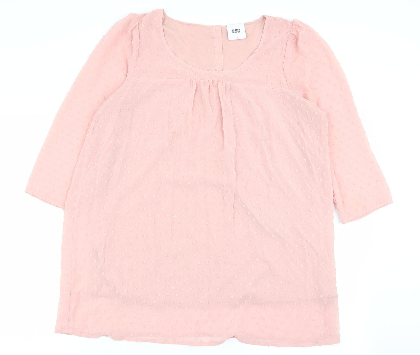 Womens UK Size S Mama-licious Pink Basic Blouse