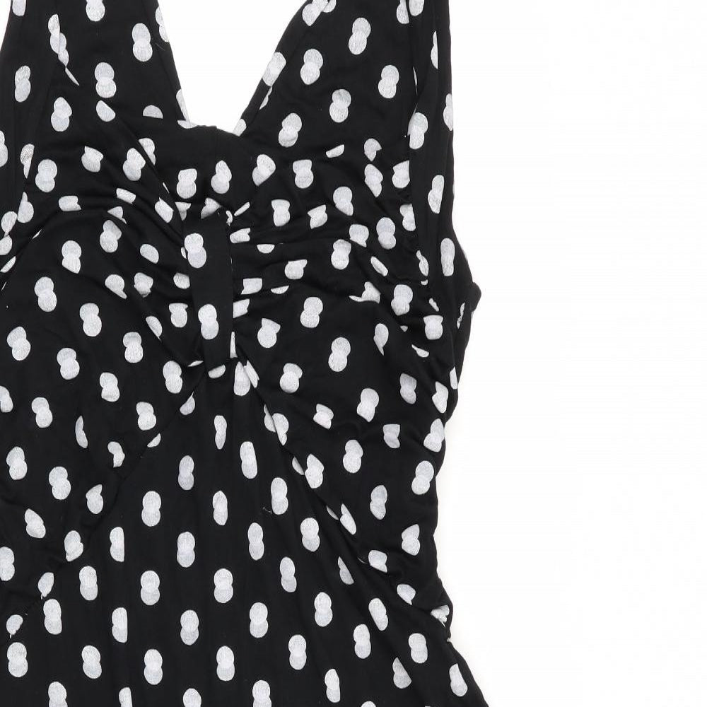 Womens UK Size XL Preworn Black Basic Blouse