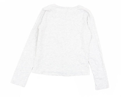 Back view of Primark girls’ grey basic t-shirt, size 9-10, years