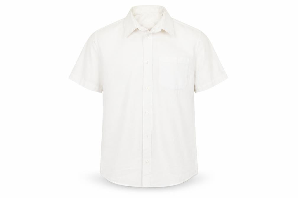 Front view of George boys’ white basic button-up, size 11-12, years - school uniform