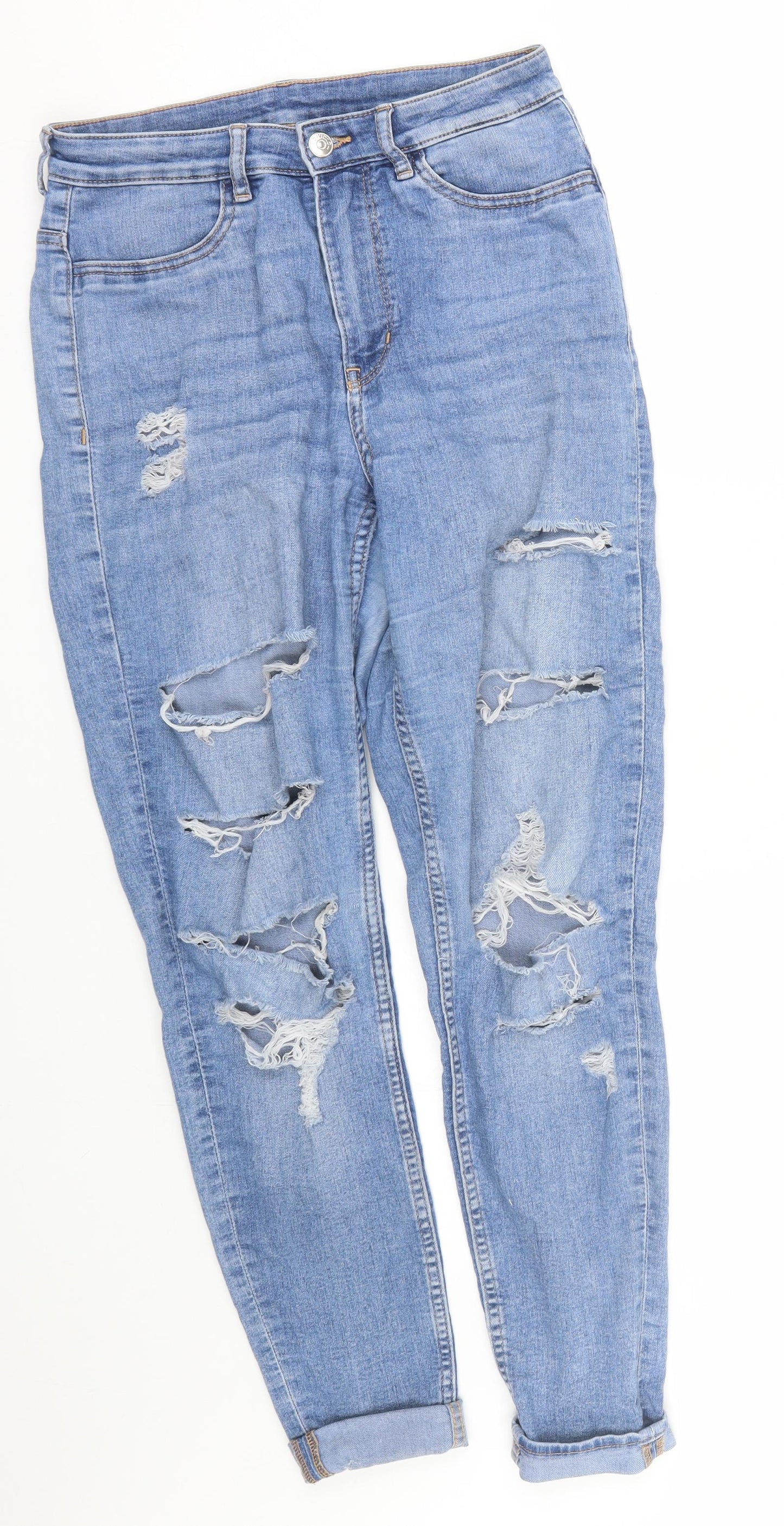Womens UK Size 10 H&M Regular Fit Straight Blue Jeans
