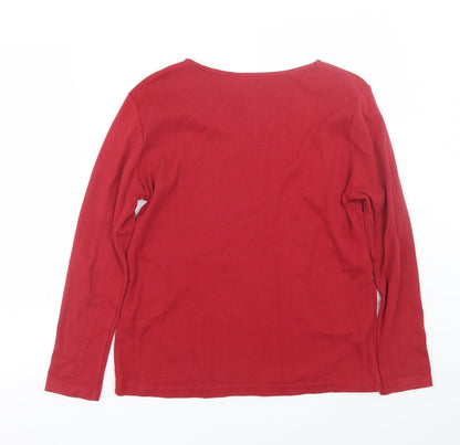 Womens UK Size M Anna rose Red Basic T-Shirt