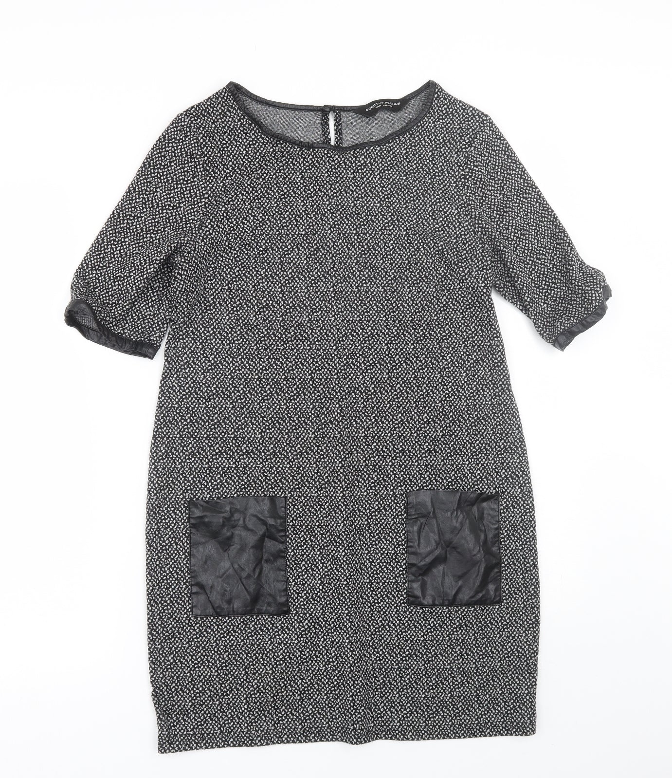 Dorothy Perkins Womens Grey Polka Dot  T-Shirt Dress  Size 12