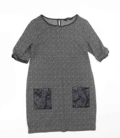 Dorothy Perkins Womens Grey Polka Dot  T-Shirt Dress  Size 12