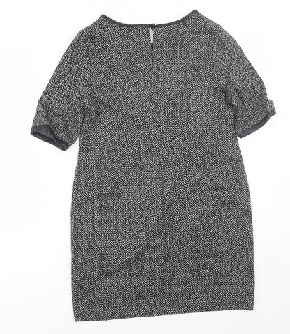 Dorothy Perkins Womens Grey Polka Dot  T-Shirt Dress  Size 12