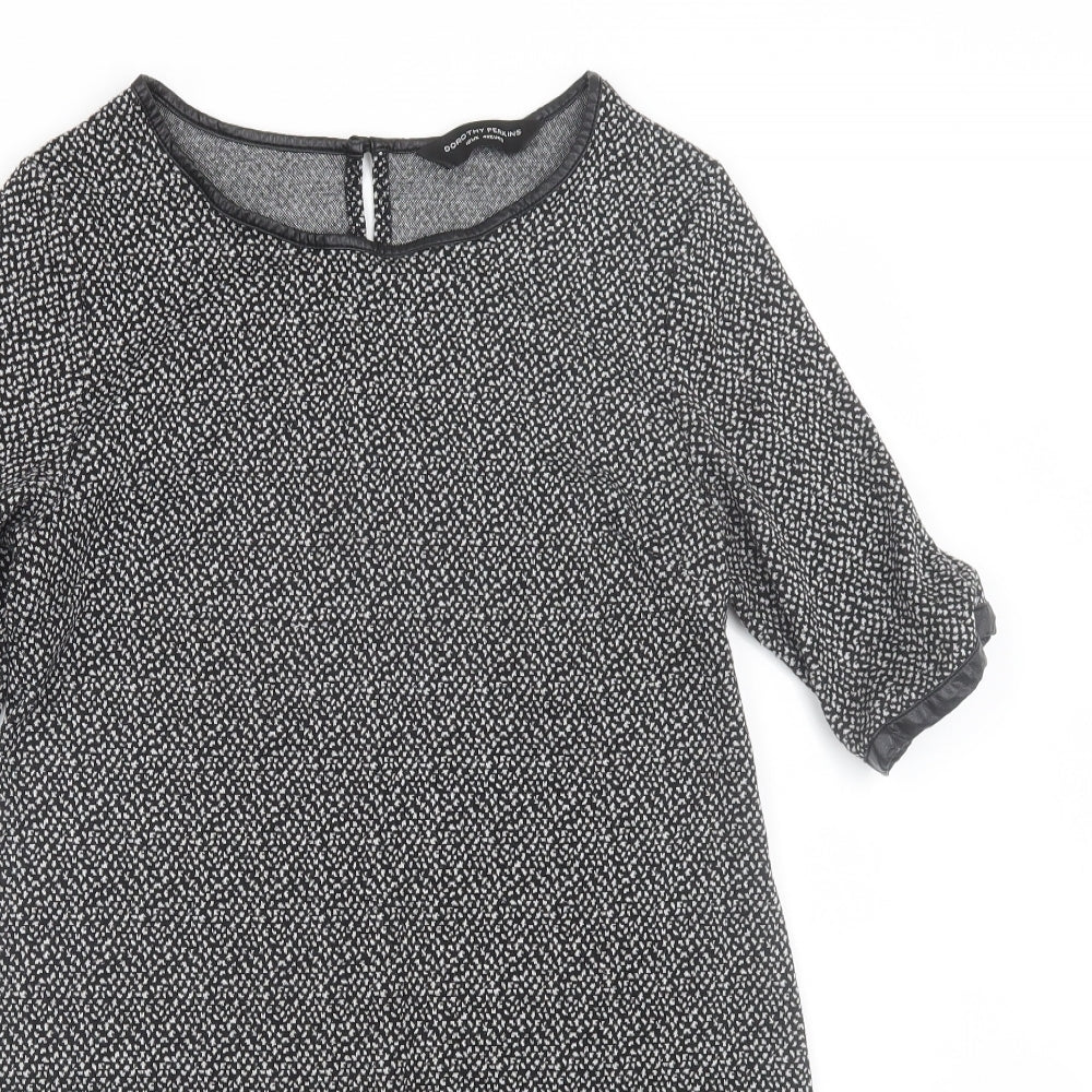 Dorothy Perkins Womens Grey Polka Dot  T-Shirt Dress  Size 12