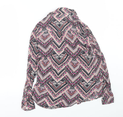 Monsoon Womens Multicoloured Geometric  Basic Button-Up Size 8