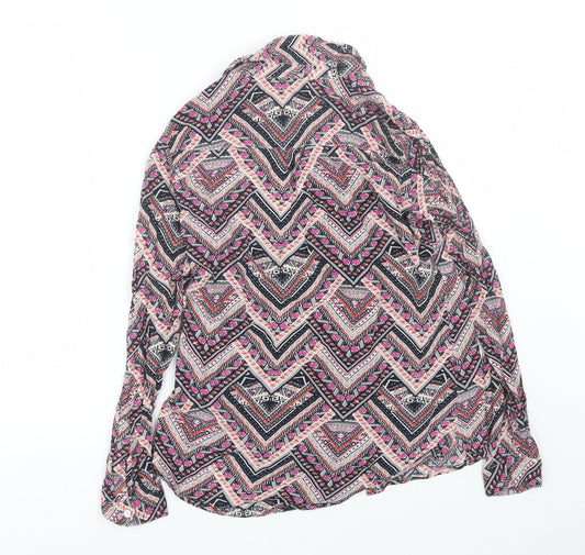 Monsoon Womens Multicoloured Geometric  Basic Button-Up Size 8