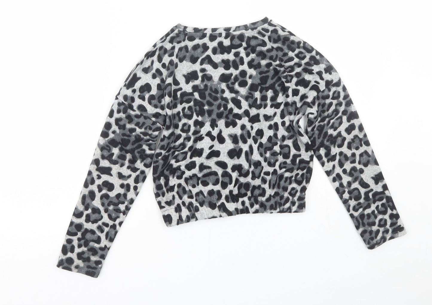 Primark Girls Grey Animal Print  Basic T-Shirt Size 8-9 Years
