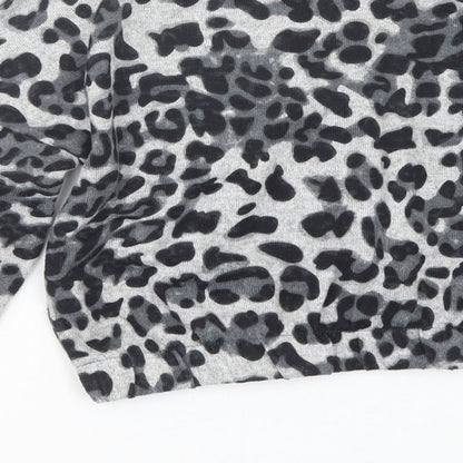 Primark Girls Grey Animal Print  Basic T-Shirt Size 8-9 Years