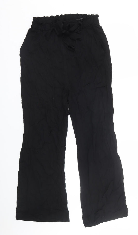 Womens UK Size 10 H&M Regular Fit Capri Black Trousers