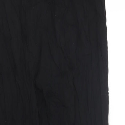Womens UK Size 10 H&M Regular Fit Capri Black Trousers