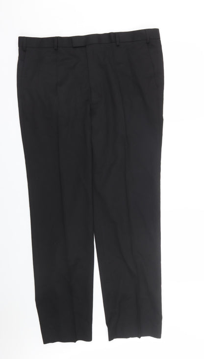 Womens UK Size 40 M&S Regular Fit  Black Trousers