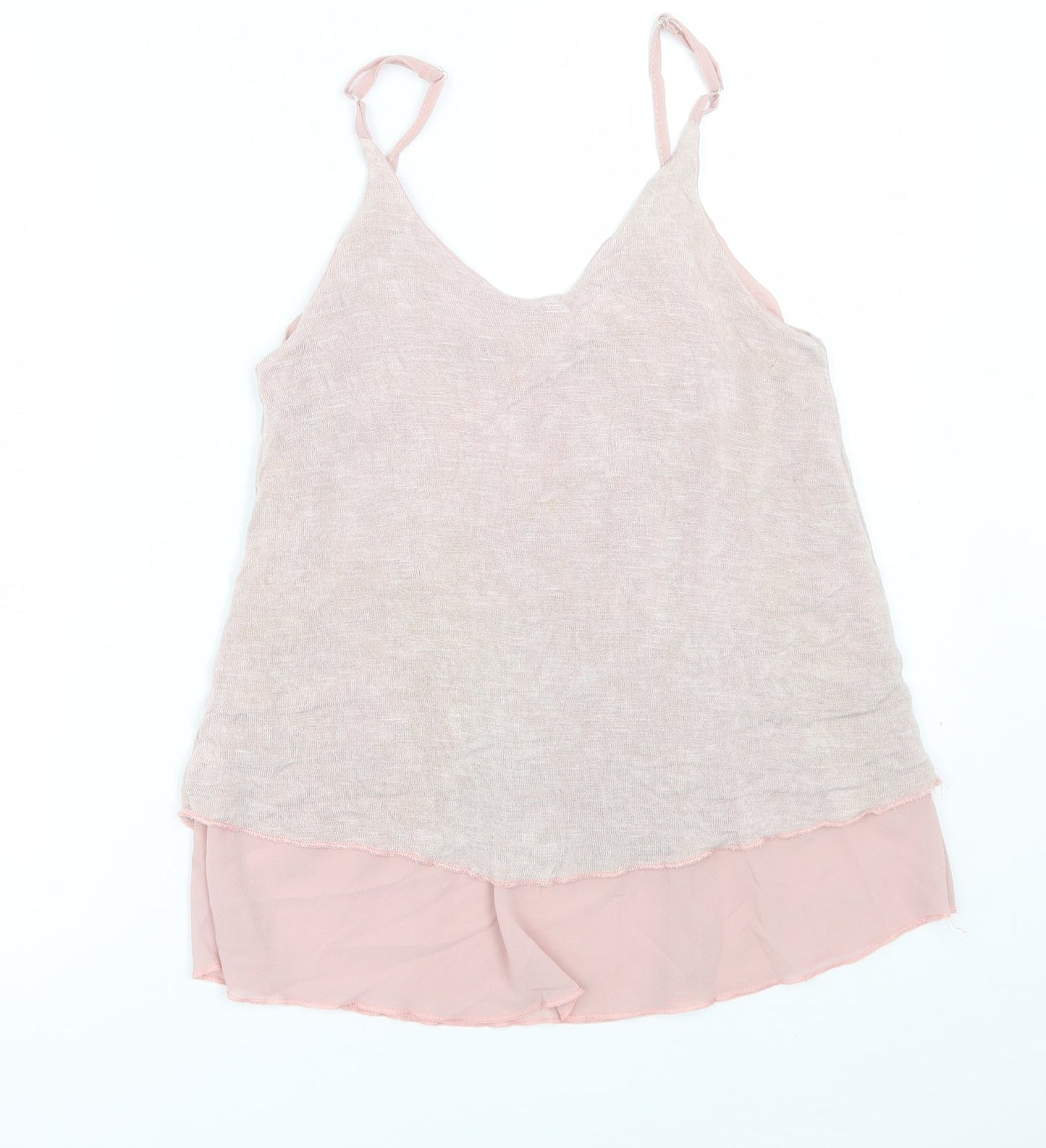 Womens UK Size M Preworn Pink Basic Tank
