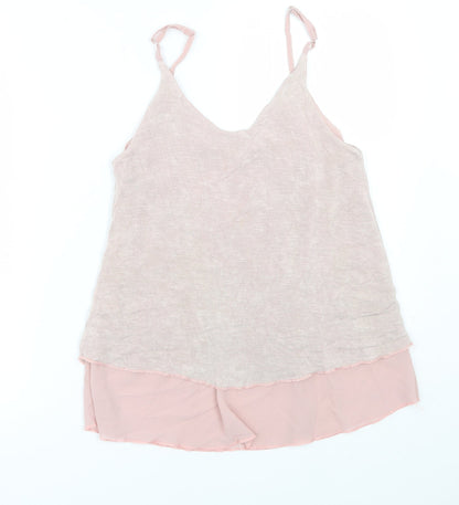Womens UK Size M Preworn Pink Basic Tank