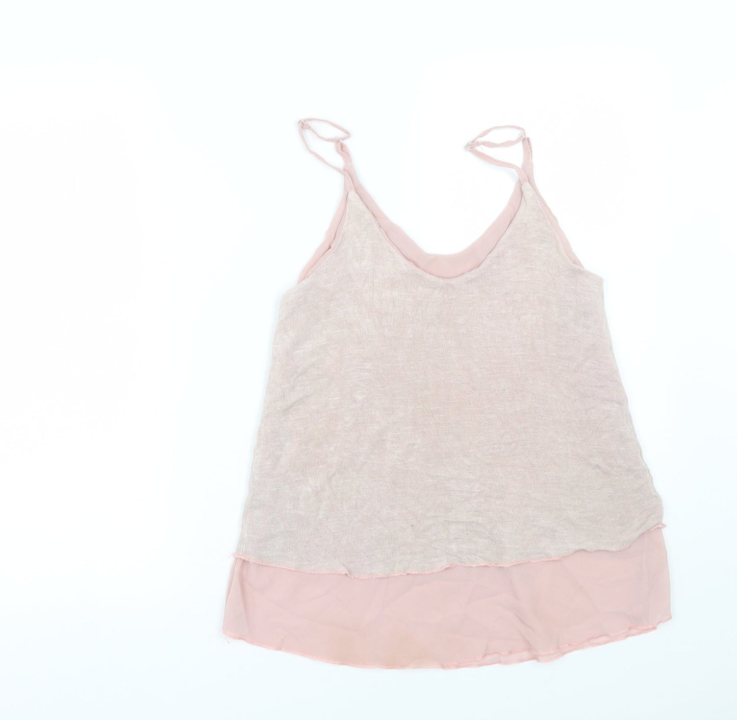 Womens UK Size M Preworn Pink Basic Tank