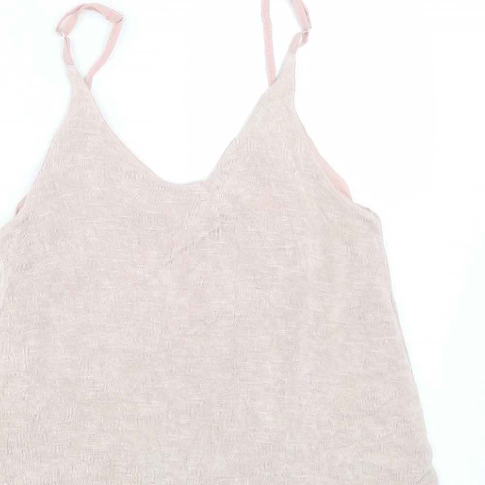 Womens UK Size M Preworn Pink Basic Tank