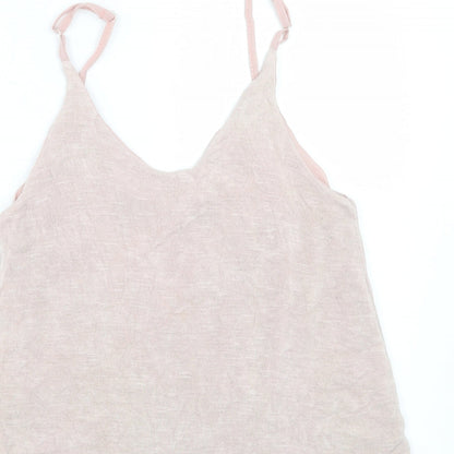 Womens UK Size M Preworn Pink Basic Tank