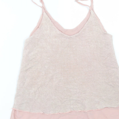 Womens UK Size M Preworn Pink Basic Tank