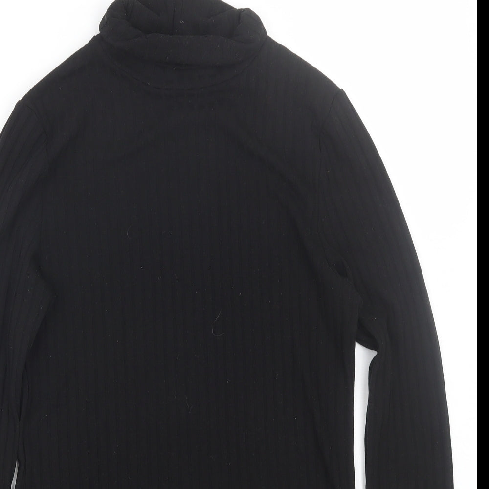 F&F Womens Black Striped  Wrap T-Shirt Size 10