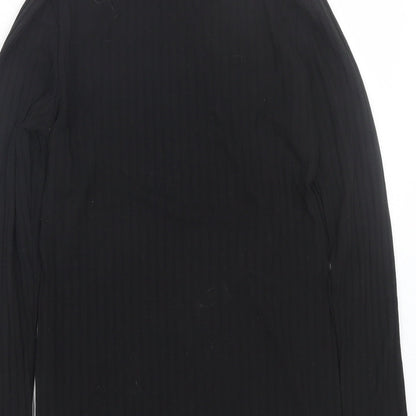 F&F Womens Black Striped  Wrap T-Shirt Size 10