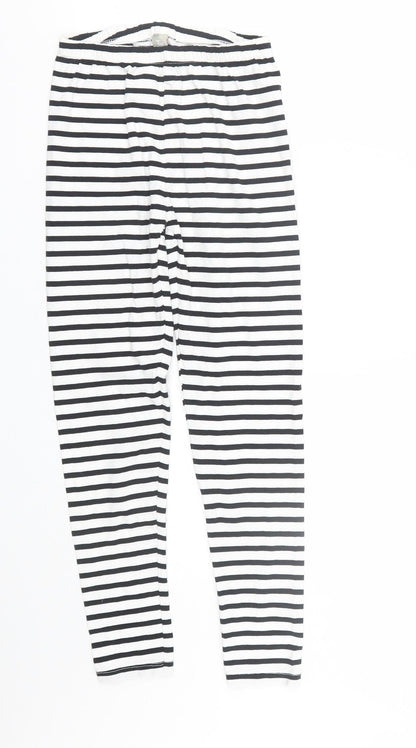TU Girls White Striped  Capri Trousers Size 12 Years