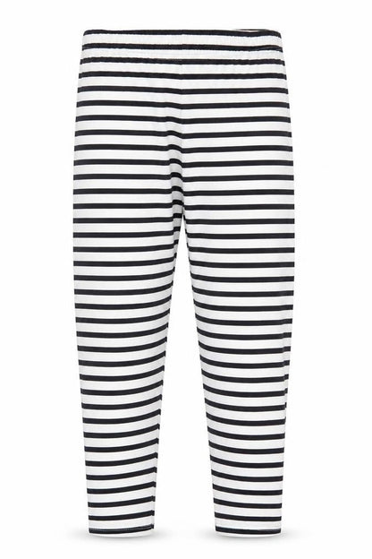 Front view of Tu girls’ white striped capri trousers, size 12, years