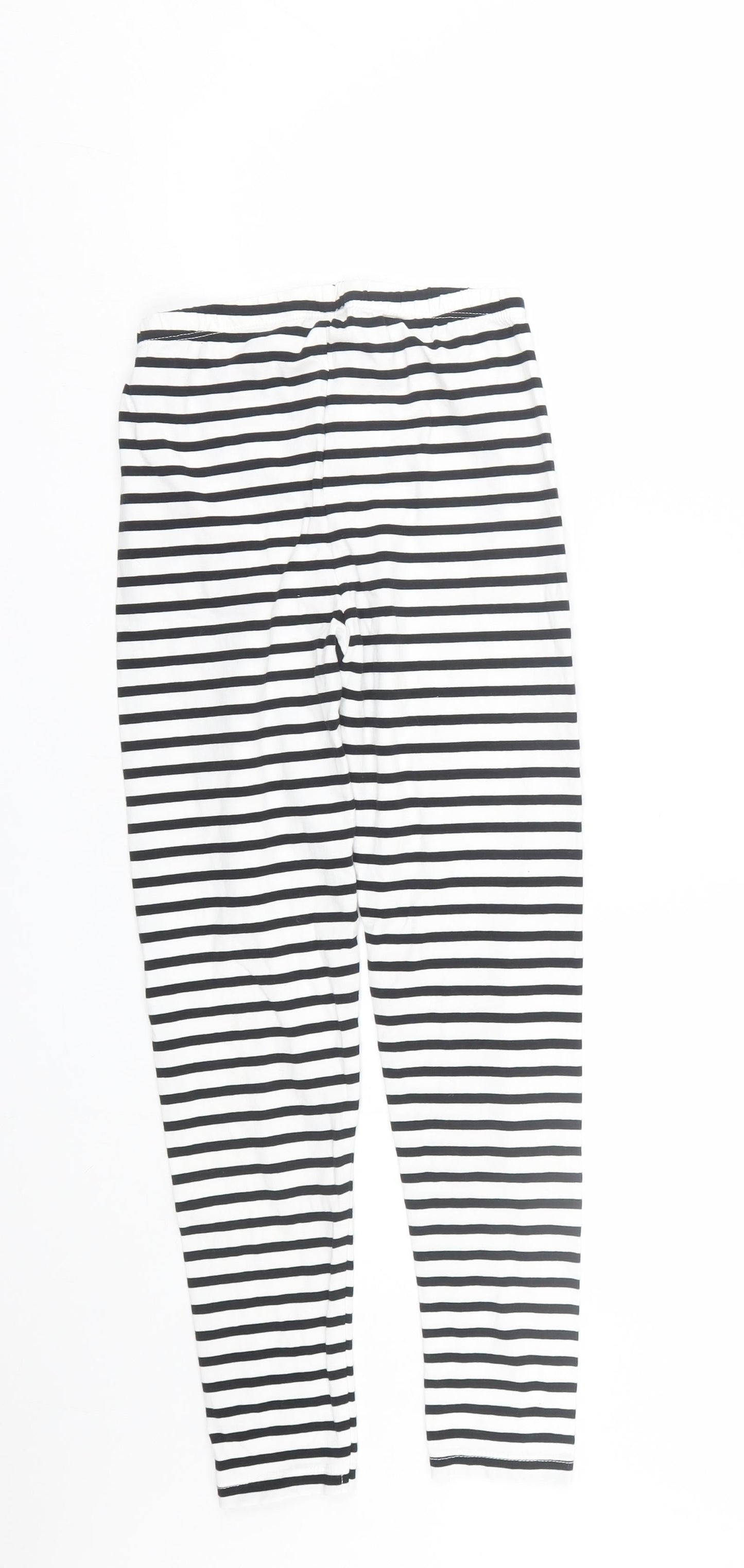 TU Girls White Striped  Capri Trousers Size 12 Years
