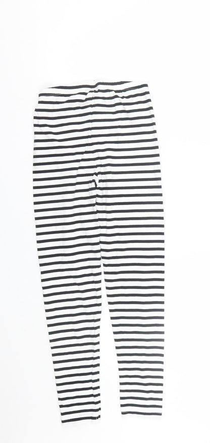 TU Girls White Striped  Capri Trousers Size 12 Years