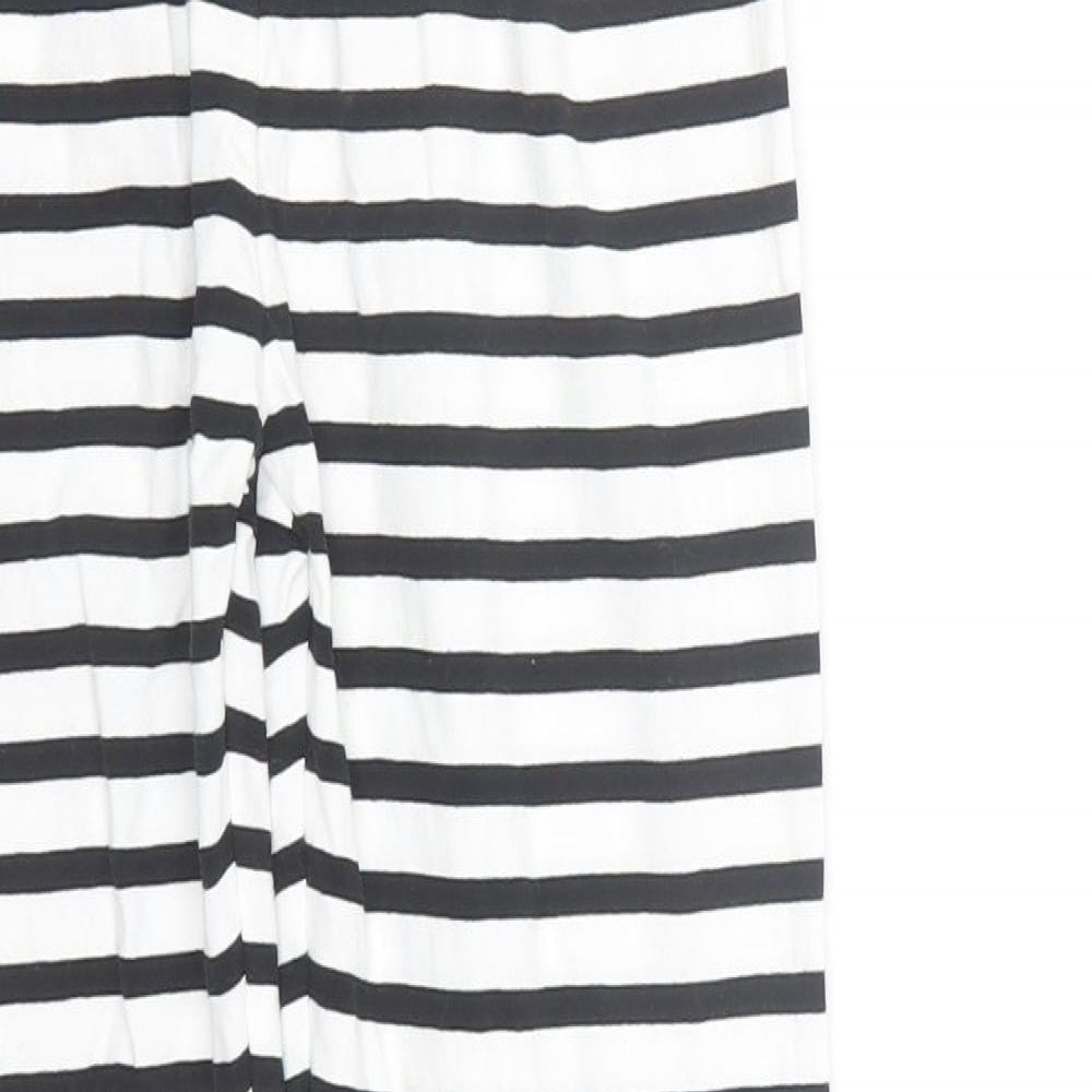 TU Girls White Striped  Capri Trousers Size 12 Years