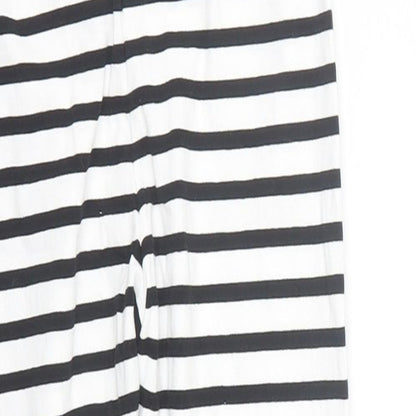 TU Girls White Striped  Capri Trousers Size 12 Years