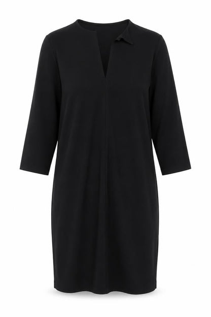 Front view of H&M women’s black t-shirt dress, size S