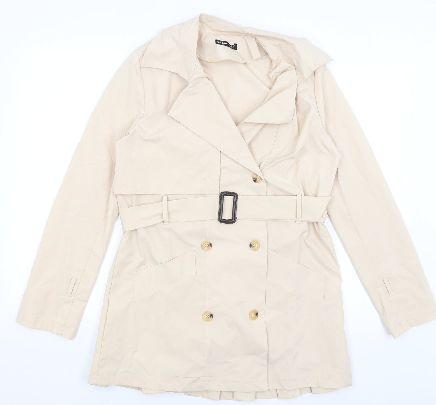 SheIn Womens Beige   Overcoat Coat Size S