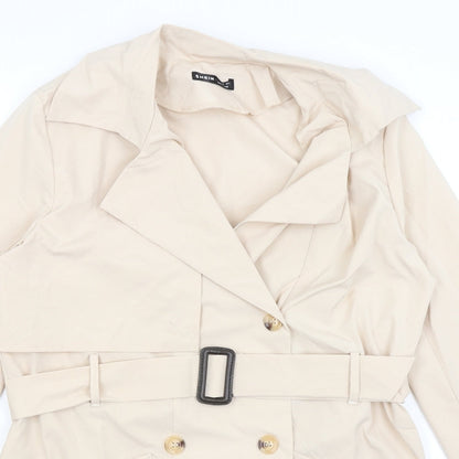 SheIn Womens Beige   Overcoat Coat Size S