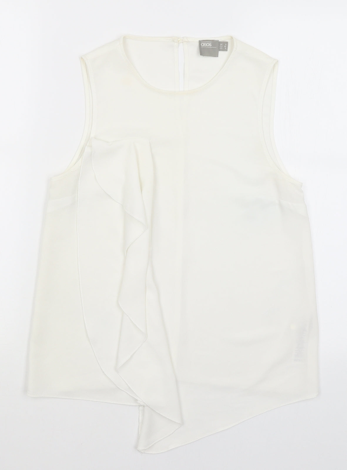 Womens UK Size 8 ASOS White Basic Tank