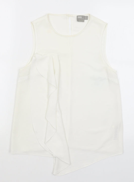 Womens UK Size 8 ASOS White Basic Tank