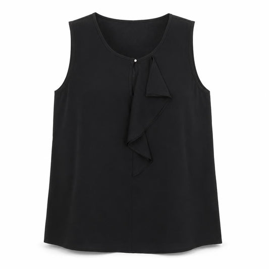 Front view of Atmosphere women’s black basic tank, size UK 10