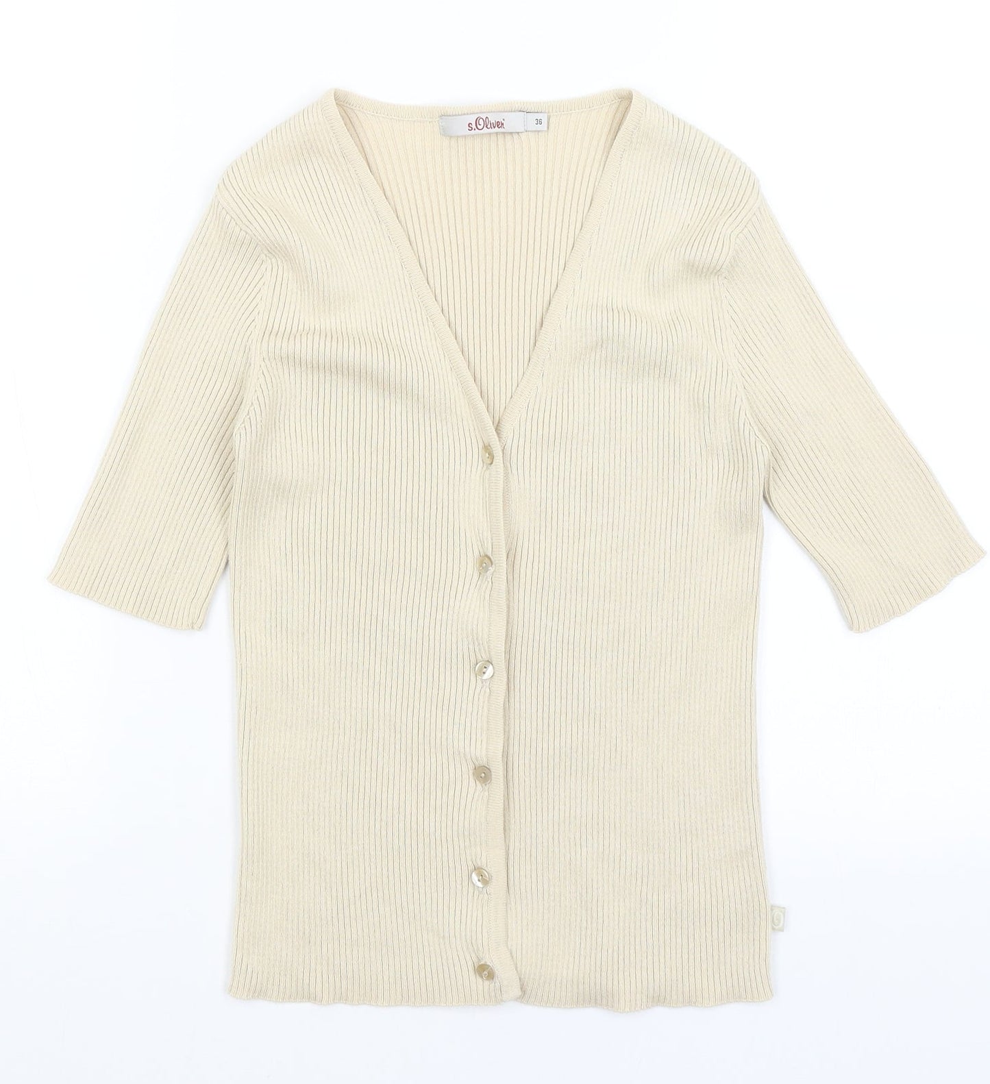 S Oliver Womens Beige   Cardigan Jumper Size 8