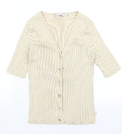 S Oliver Womens Beige   Cardigan Jumper Size 8