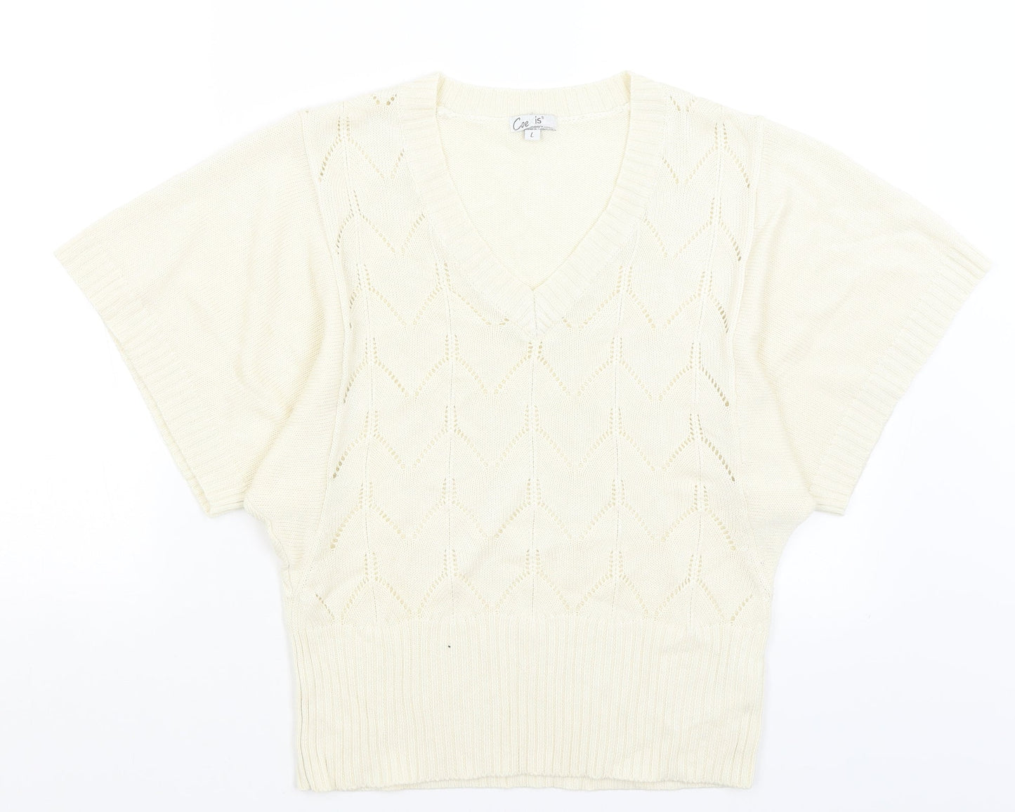 Coecis Womens Ivory   Pullover Jumper Size L