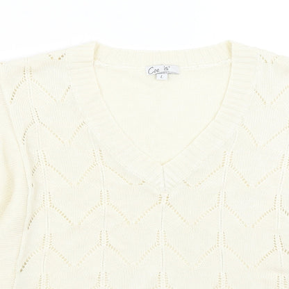 Coecis Womens Ivory   Pullover Jumper Size L
