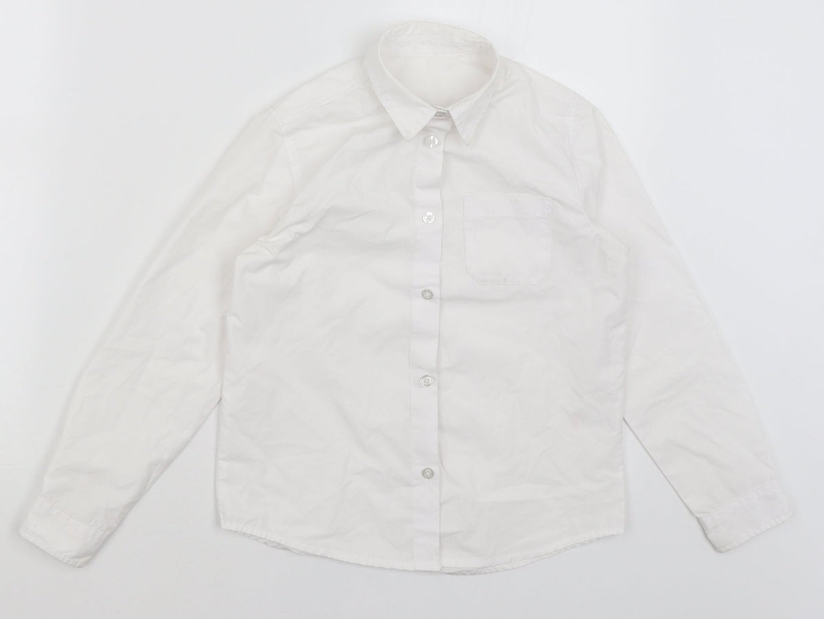 Additional front view of Pep&Co boys’ white basic button-up, size 8-9, years