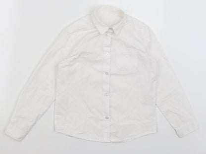 Additional front view of Pep&Co boys’ white basic button-up, size 8-9, years