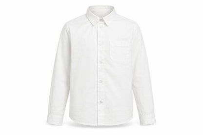 Front view of Pep&Co boys’ white basic button-up, size 8-9, years