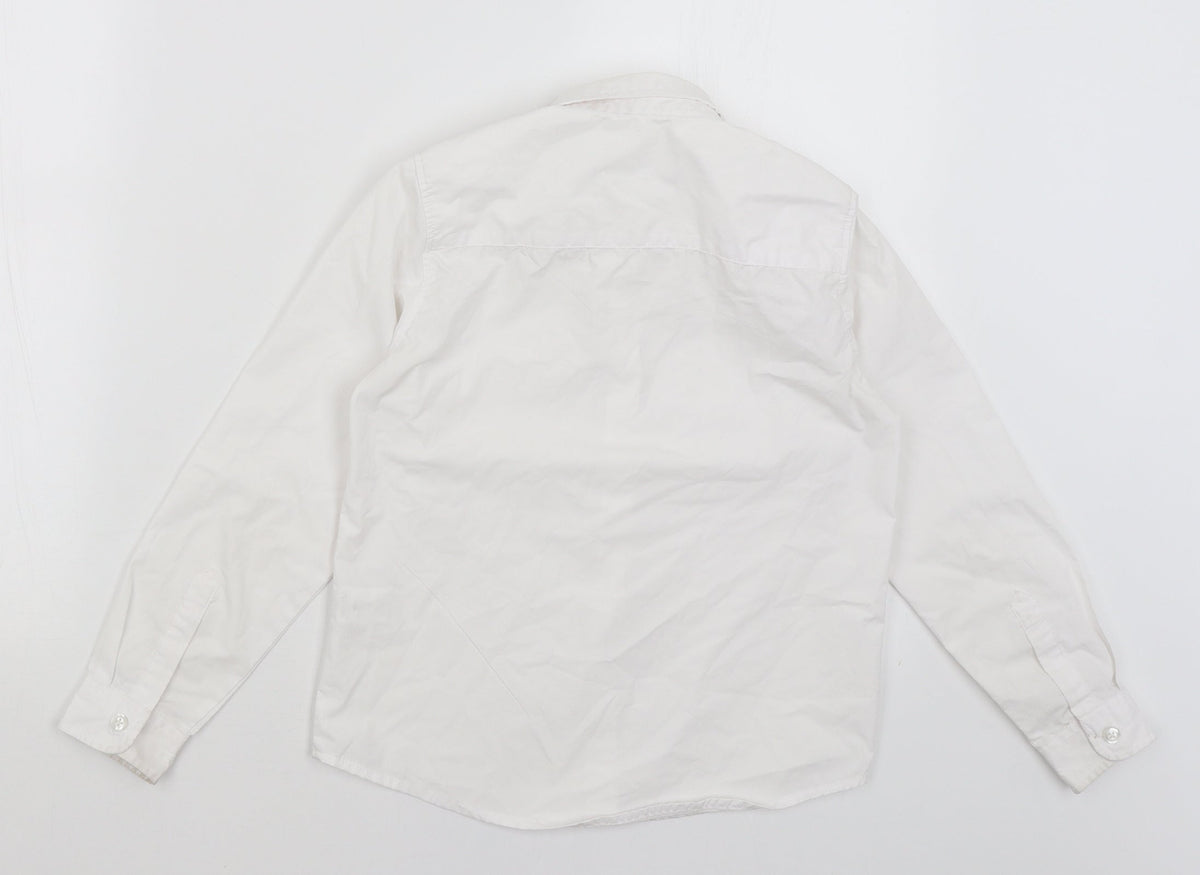 Back view of Pep&Co boys’ white basic button-up, size 8-9, years