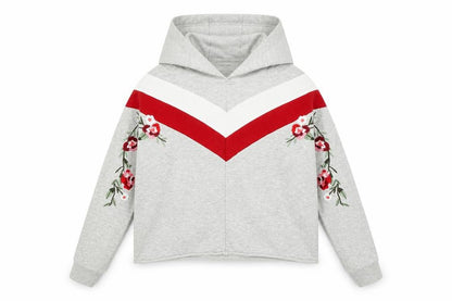Front view of Next girls’ grey pullover hoodie, size 11, years
